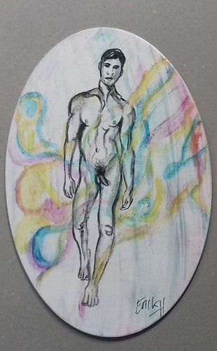 Masculin sur toile ovale - masculin,