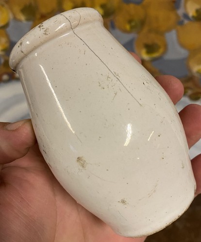 Petit pot faïence blanche - petit,