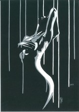 nude woman, original painting A4 modern acrylic work NUDE AKT