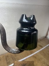 Old glass electrical insulator old electric stem ref No.1