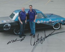 Al Unser, Jr. + Robby Unser signed '65 Chevy Nova Goodguys AutoCross 8x10 Photo