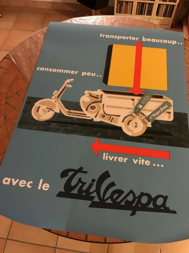 Affiche tri vespa triporteur - affiche,