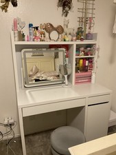 IKEA Micke Desk/ Vanity. White with White Top