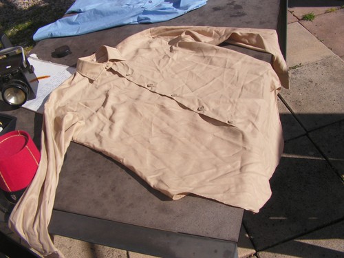 Chemise militaire creme satin - creme,