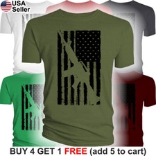 AR15 American Flag T-Shirt M4 USA Assault Rifle AR 15 M16 2nd Amendment 2a Colt