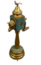 REUGE 1890-1900 Brass Metal & Wood Music Box Pepper Mill Height 11 in