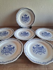 6 Assiettes Plates Signé GIEN