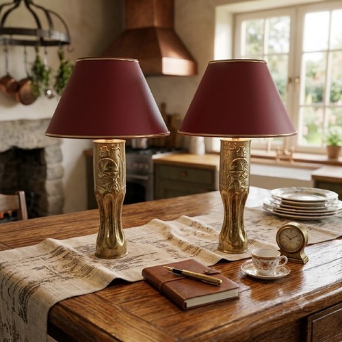Paire lampes douilles obus - , 75