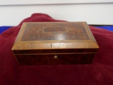 jolie boite à timbres 19ème,loupe de tuya et palissandre,3 compartiments