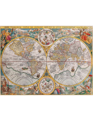 Puzzle 1500 mappemonde 1584 - mappemonde,