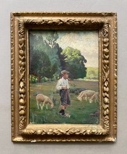 Jeune berger, huile sur