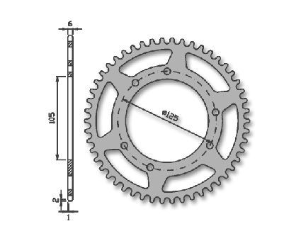 Igm black rear - black, sprocket