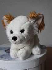 CHIEN PELUCHE EPAGNEUL PAPILLON ANNA CLU PLUSH 22 CM BLANC ROUX