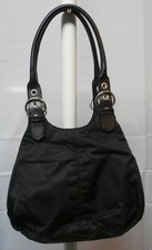 Prada Medium Tote Handbag; Black Nylon with Adjustable Leather Handles