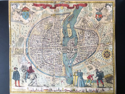 Ancien plan ville - plan, paris