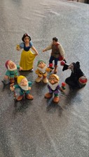 7 FIGURINES BLANCHE NEIGE PRINCE SORCIERE ET 4 NAINS BULLY DISNEY BULLYLAND 