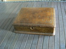 LEATHER STAMP BOX WITH 6 COMPARTMENTS WITH ACCESSORIES / SEE DETAIL