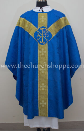 Chasuble bleu clergé - chasuble,
