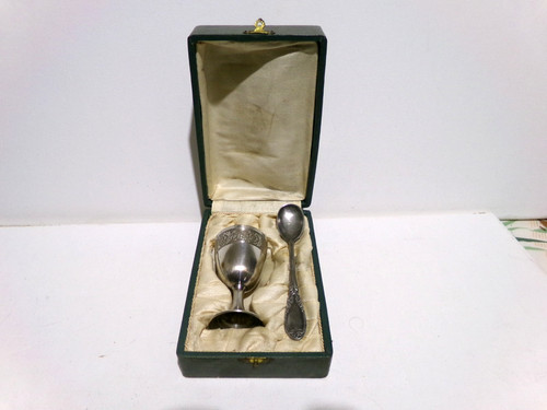 Ancien coquetier cuillère - et,