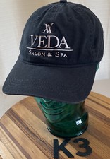 VEDA SALON AND SPA BLACK STRAPBACK HAT.  VGC.   K3