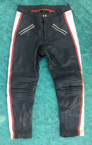 Pantalon moto cuir - cuir, vintage