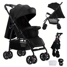 Poussette Landau Pliable Légère Dossier Réglable Roues Pivotantes Compacte Bébé