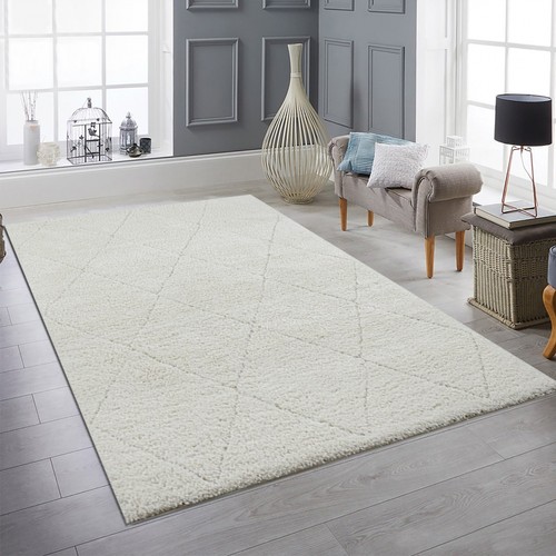 Tapis poils longs crème - à,