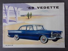 SIMCA VEDETTE orig 1958 USA Mkt Larger Format Sales Brochure - Beaulieu Chambord