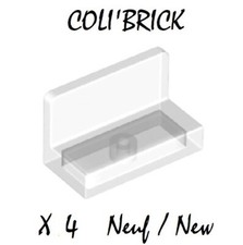 lego 4865 B - 4x Panneau Mur / Panel Wall 1x2x1 15714 26169 - Trans Clear - NEUF