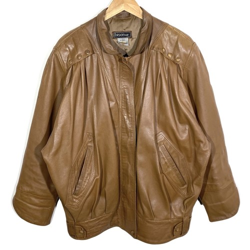 Veste blouson cuir marron - en,