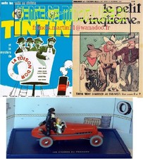 Tintin voiture  02 - Auto de course rouge - Les cigares + Kdo 1 affiche au choix