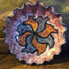 Magnifique Plat Années 50-60 Vintage Signé Yvon Roy Ceramiste