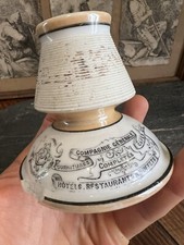 Pyrogène & Porte Allumette Fumeur Porcelaine Publicitaire Vers 1900 pub