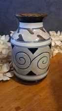 Magnifique Vase en Céramique Vintage - Motif Tourbillons & Craquelé