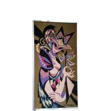  Tapisserie  Duprez  "carnaval de Venise ' années 70  canevas (  Lurcat )