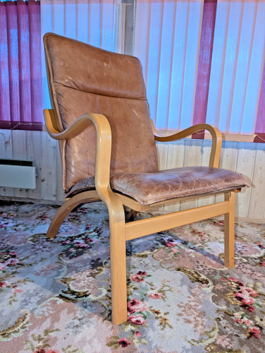 Fauteuil cuir vintage - fauteuil, en