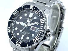 SEIKO 5 Sports Automatic Watch Black Dial 23Jewels 100ｍ W/R 7S36-03E0 Good