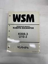 Work Shop Manual for Kubota Excavator Model # K008-3 and U10-3