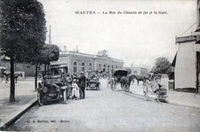 CPA 78 MANTES LA RUE DU CHEMIN DE FER ET LA GARE (beautiful animation