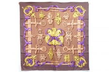 HERMES Carre 90 Large Scarf 100% Silk Ferronnerie Ironwork Bordeaux 3900k