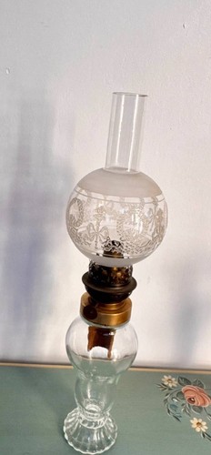 Lampe pétrole verre - lampe,