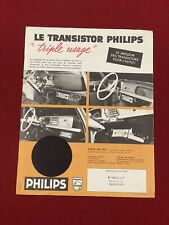 Antique PHILIPS LE TRANSISTOR TRIPLE USE Radio TSF Advertising Sheet