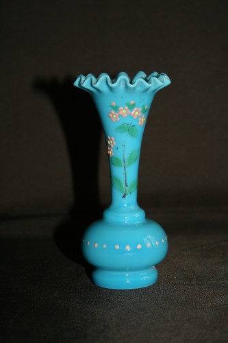 Vase bleu opaline foire - vase,