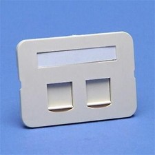 Niko 12-652 Centerplate 2x RJ, Flat, with Text Field, PR20 Cream (No Box)