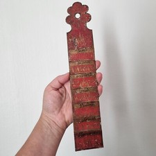 Porte Carte en Tôle Peinte Rouge Or 1er Empire Début XIXè Semainier Early 19th C