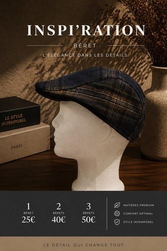Casquette plate béret homme - casquette,