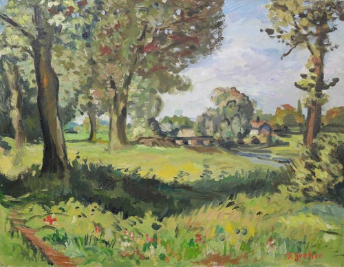Ancienne huile sur toile
