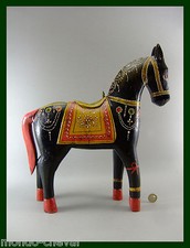  GRAND CHEVAL en  bois peint