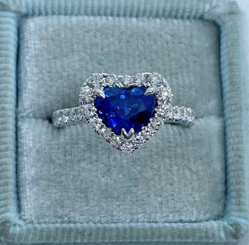 Bague diamant saphir - , bleu