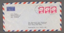 MayfairStamps Germany 1981 Strip Satellite Dishes Stuttgart to Washington DC Cov